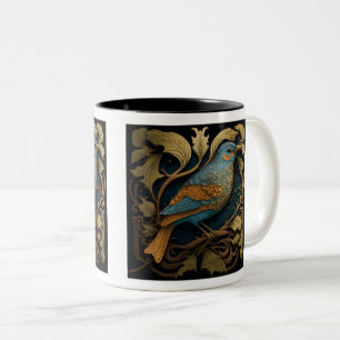 Art Nouveau Bird Two-Tone Mok, 11 oz Tweekleurige Koffiemok
