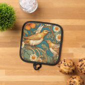 Art Nouveau Birds and Flowers Pot Holder Pannenlap (Top down)