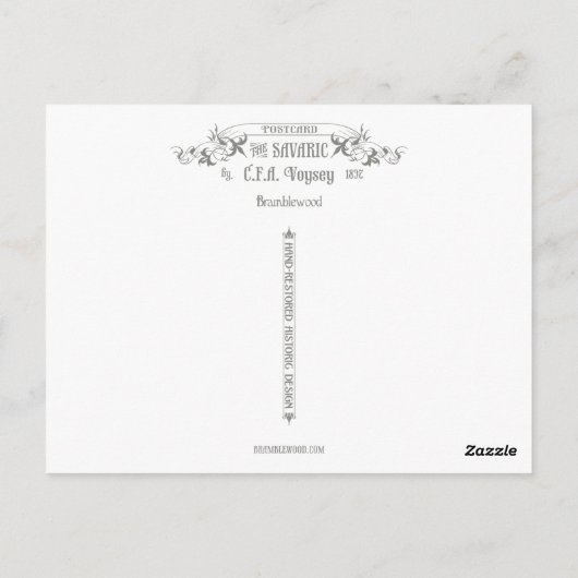 Art Nouveau Birds and Trees Pattern Briefkaart (Achterkant)