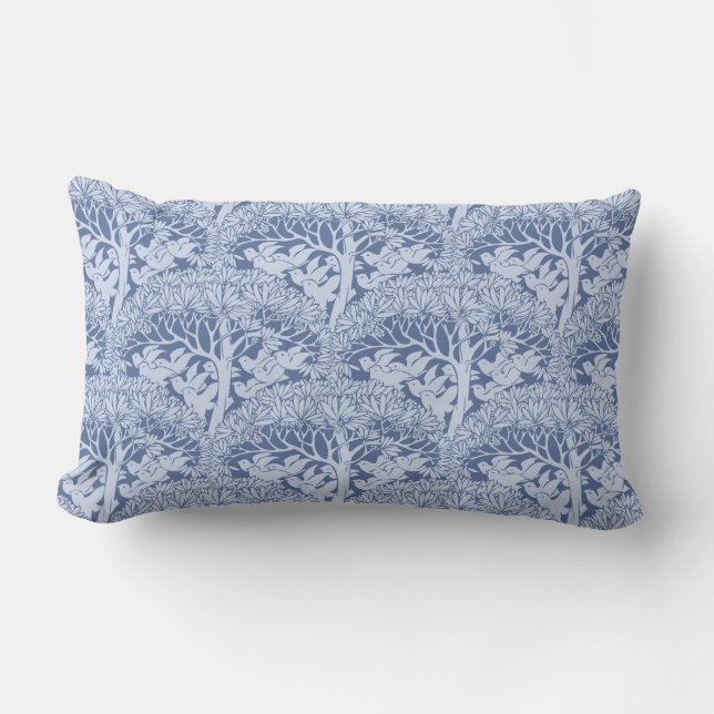 Art Nouveau Birds Through Trees Pattern PIllow Kussen (Voorkant)