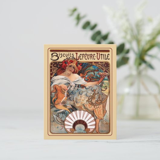 Art Nouveau - Biscuits Lefeure - Utile Briefkaart (Staand voorkant)