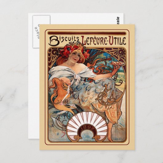 Art Nouveau - Biscuits Lefeure - Utile Briefkaart (Voorkant / Achterkant)