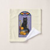 Art Nouveau Black Cat Bad Handdoek (Wasdoekje)