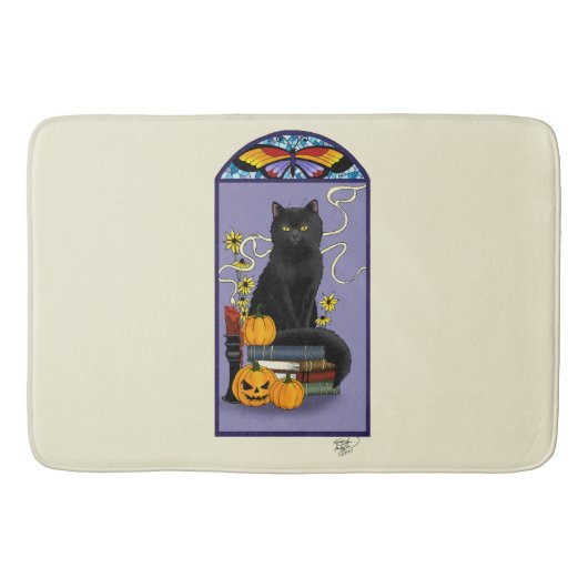 Art Nouveau Black Cat Badmat (Voorkant)