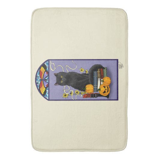 Art Nouveau Black Cat Badmat (Voorkant Verticaal)