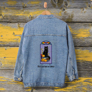 Art Nouveau Black Cat Denim Jacket