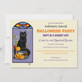 Art Nouveau Black Cat Kaart (Voorkant)