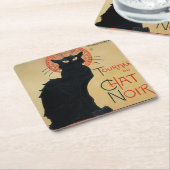  Art Nouveau Black Cat Kartonnen Onderzetters (Schuin)