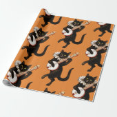 ART NOUVEAU BLACK CAT MATTE Wrapping Paper Cadeaupapier (Uitgerold)