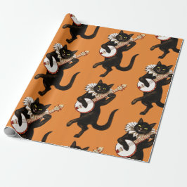 ART NOUVEAU BLACK CAT MATTE Wrapping Paper Cadeaupapier