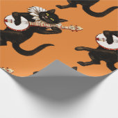 ART NOUVEAU BLACK CAT MATTE Wrapping Paper Cadeaupapier (Hoek)