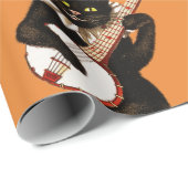 ART NOUVEAU BLACK CAT MATTE Wrapping Paper Cadeaupapier (Rol Hoek)