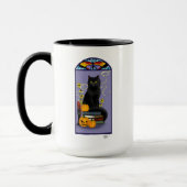 Art Nouveau Black Cat Mok (Links)