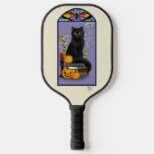 Art Nouveau Black Cat Pickleball Paddle (Voorkant)