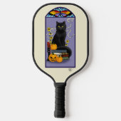 Art Nouveau Black Cat Pickleball Paddle (Achterkant)