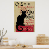 art nouveau black cat poster (Keuken)