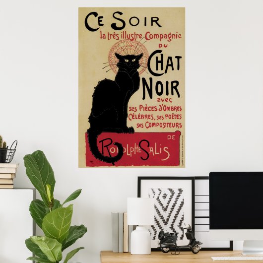  art nouveau black cat poster (Thuiskantoor)