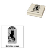Art Nouveau Black Cat Rubberstempel (Gestempeld)