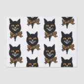 ART NOUVEAU BLACK CAT-weefselpapier Tissuepapier (Voorkant)