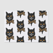 ART NOUVEAU BLACK CAT-weefselpapier