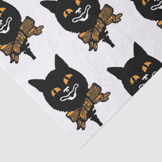 ART NOUVEAU BLACK CAT-weefselpapier Tissuepapier (Detail)