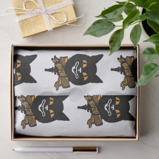 ART NOUVEAU BLACK CAT-weefselpapier Tissuepapier (Geschenk)