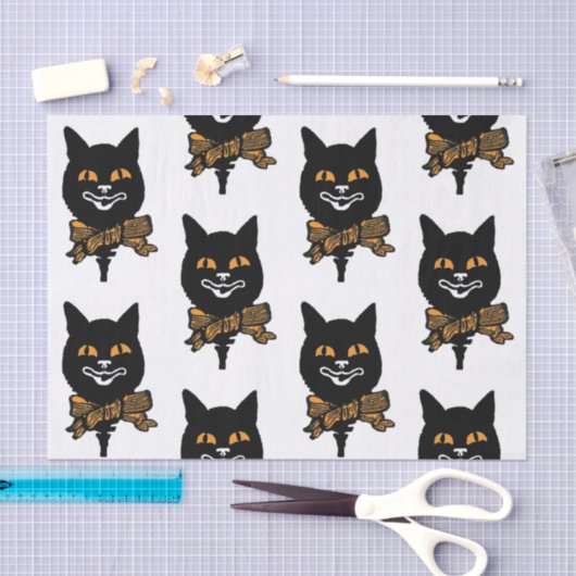 ART NOUVEAU BLACK CAT-weefselpapier Tissuepapier (Craft)