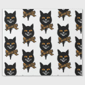 ART NOUVEAU BLACK CAT Wrapping Paper HALLOEEN Cadeaupapier (Vlak)