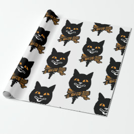 ART NOUVEAU BLACK CAT Wrapping Paper HALLOEEN Cadeaupapier