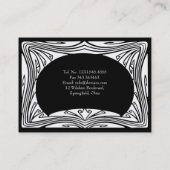 Art Nouveau Black en White Professional Visitekaartje (Achterkant)
