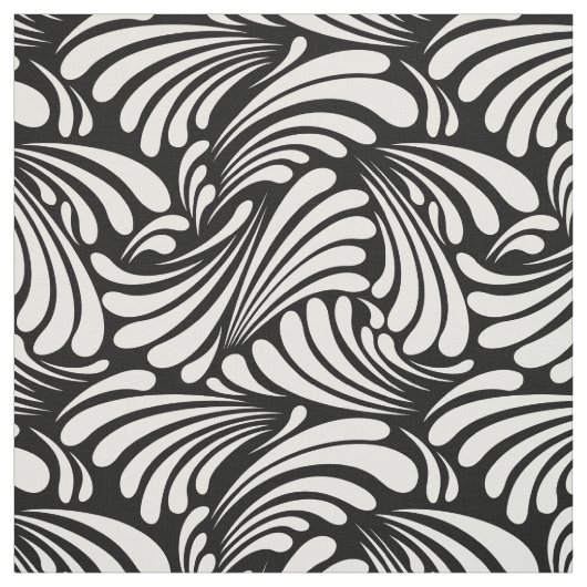 Art Nouveau Black en White Stof (Swatch)
