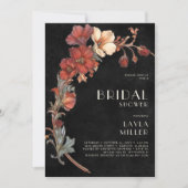  Art Nouveau Black Floral Vrijgezellenfeest Kaart (Voorkant)