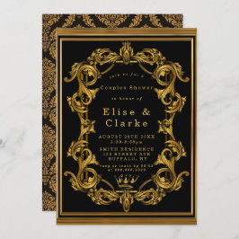 Art Nouveau Black Gold Royal Couples Shower