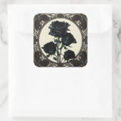 Art Nouveau Black Rozen Roos #1 Vierkante Sticker (Tas)