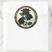 Art Nouveau Black Rozen Roos #3 Ronde Sticker (Tas)