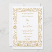  Art Nouveau Bladgroen Border Bruiloft Kaart (Voorkant)