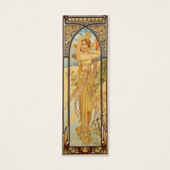 Art Nouveau Bladwijzer Mini Visitekaartjes (Voorkant)