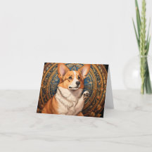Art Nouveau Blank Corgi Bedankt Kaarten