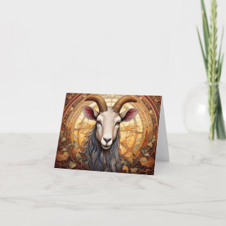Art Nouveau Blank Goat Wenskaarten Bedankkaart
