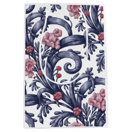 Art Nouveau Blau Roze Midden Geschenktas Medium Cadeauzakje