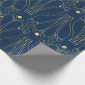 Art Nouveau. Blauw. Cadeaupapier (Hoek)