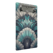 Art Nouveau Blauw en Zilver Fans Mini Klembord (Schuin)