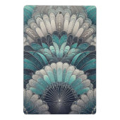 Art Nouveau Blauw en Zilver Fans Mini Klembord (Achterkant)