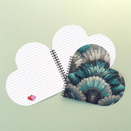 Art Nouveau Blauw en Zilver Fans Notitieboek