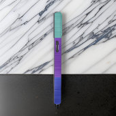 Art Nouveau Blauw Paarse Iris met Monogram Naam Case-Mate iPhone Case