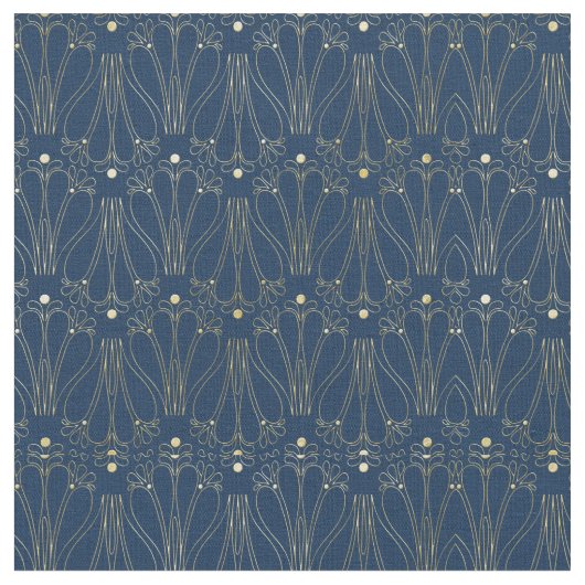 Art Nouveau. Blauw. Stof (Close Up)