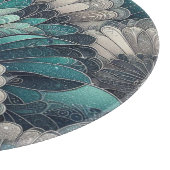  Art Nouveau Blauw Zilver Fans Snijplank (Hoek)