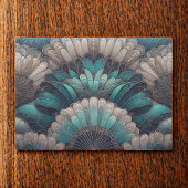  Art Nouveau Blauw Zilver Fans Tissuepapier