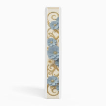 Art Nouveau Blauwe Bloem Bruiloftsplanner Binder