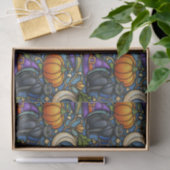 Art Nouveau Blauwe Halloween Tissuepapier (Geschenk)